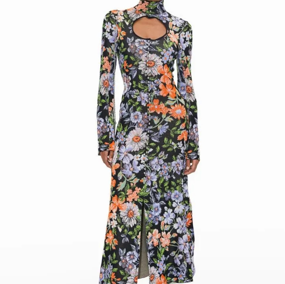 H&M x Paco Rabanne jacquard knit cut out midi dress NWT